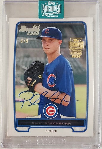 PAUL BLACKBURN 2024 Topps Archives 2012 1st Bowman AUTO SP /9 Athletics A's Cubs