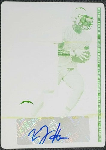 K. J. HILL 2020 Panini Contenders RC AUTO PRINTING PLATE #1/1 KJ Chargers One of