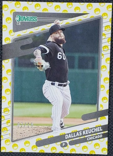 DALLAS KEUCHEL 2021 Donruss Face MASK EMOJI Border PARALLEL SP #02/19 White Sox