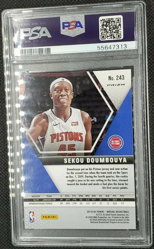 SEKOU DOUMBOUYA 2019 Panini Mosaic GREEN PRIZM SP RC Rookie PSA 9 MINT Pistons