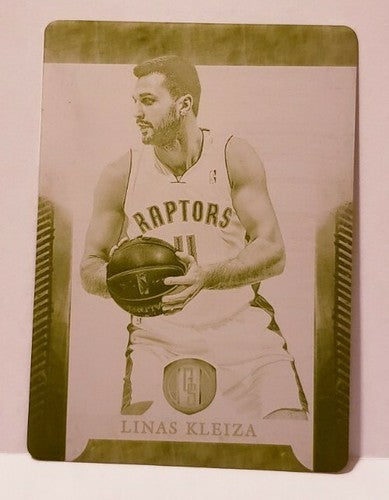 LINAS KLEIZA 2012-13 Panini Gold Standard PRINTING PLATE SP #1/1 Toronto Raptors