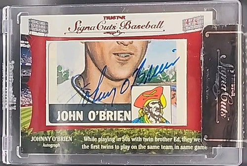 JOHNNY / ED O'BRIEN 2012 Tristar SignaCuts DUAL AUTO RED #4/5 Pittsburgh Pirates