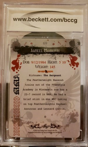 JAMEEL MASSOUH 2010 Leaf MMA UFC Yellow PRINTING PLATE SP #1/1 of 1 BCCG Slabbed