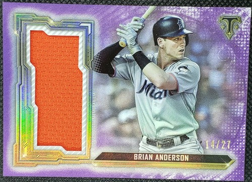 BRIAN ANDERSON 2020 Topps Triple Threads Amethyst JUMBO JERSEY Relic /27 Marlins