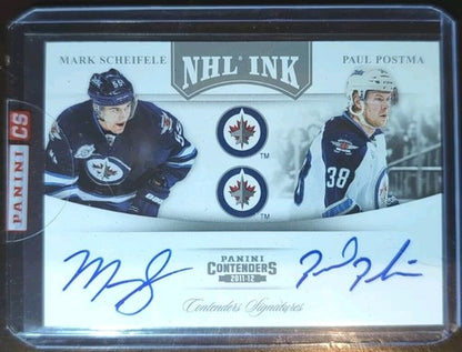Mark SCHEIFELE Paul POSTMA 2011-12 Panini Contenders NHL INK DUAL RC AUTO Jets