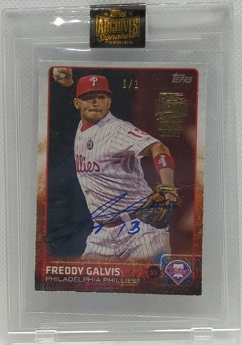 FREDDY GALVIS 2021 Topps Archives Signature 2015 Series 2 MINI AUTO 1/1 Phillies