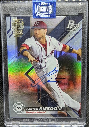 CARTER KIEBOOM 2020 Topps Archives 2019 Bowman Platinum AUTO SP 1/1 Nationals of