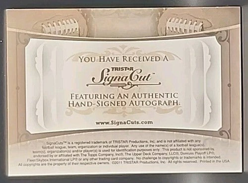 CURLEY CULP 2011 TriStar SignaCuts Cut AUTO DPOY INSCRIPTION #/25 Chiefs Oilers