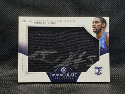 BERNARD JAMES 2012-13 Panini Immaculate CAPS RC AUTO HAT PATCH SP #/30 Mavericks