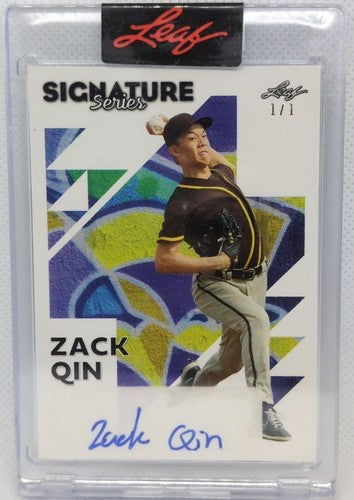 ZACK QIN 2023 Leaf Signature Series RC Rookie AUTO SP #1/1 San Diego Padres of