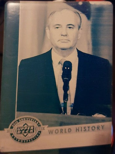 Mikhail GORBACHEV 2009 Upper Deck 20th Anniversary PRINTING PLATE #1/1 of 1 USSR