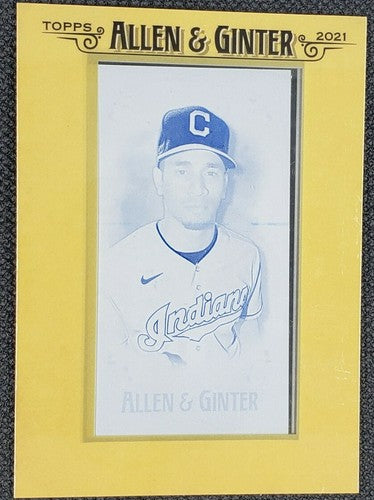OSCAR MERCADO 2021 Topps Allen & Ginter Framed Mini PRINTING PLATE #1/1 Indians