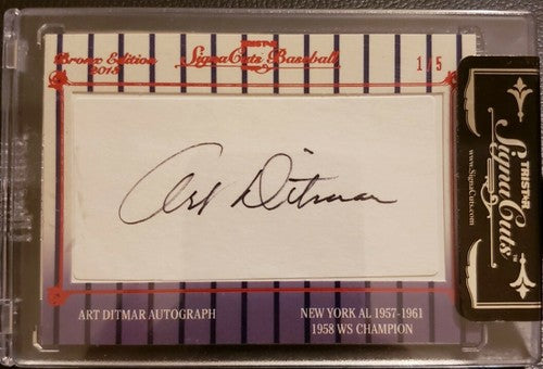 ART DITMAR 2013 TriStar Signa Cuts Bronx Edition Cut AUTO #1/5 Yankees Signacuts