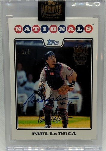 PAUL LO DUCA 2022 Topps Archives Signature Series 2008 AUTO SP #1/1 Nationals of