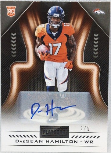 DaeSEAN HAMILTON 2018 Panini Playbook Rookies AUTO BLACK SSP #2/5 Denver Broncos