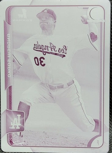 ANDREW SOPKO 2015 Topps Bowman Draft 1st RC PRINTING PLATE SP 1/1 Dodgers One of