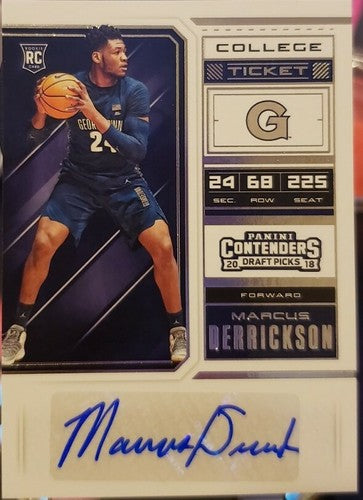 MARCUS DERRICKON 2018-19 Contenders Draft Picks College Ticket AUTO Warriors RC