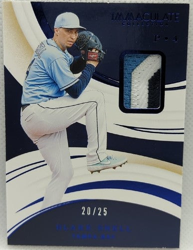 BLAKE SNELL 2020 Panini Immaculate Game Worn Used Jersey PATCH #/25 Rays Padres