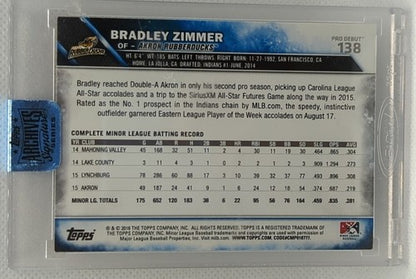 BRADLEY ZIMMER 2018 Topps Archives 2016 Pro Debut RC AUTO #1/1 Guardians Dodgers