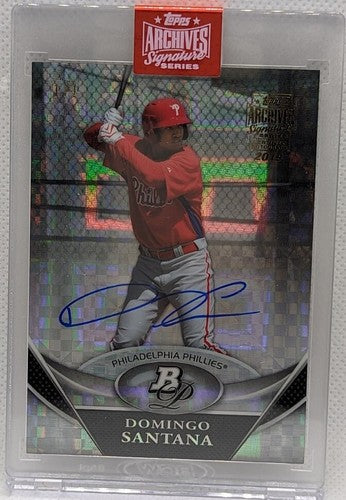DOMINGO SANTANA 2019 Topps Archives 2011 Platinum X-Fractor AUTO SP 1/1 Phillies