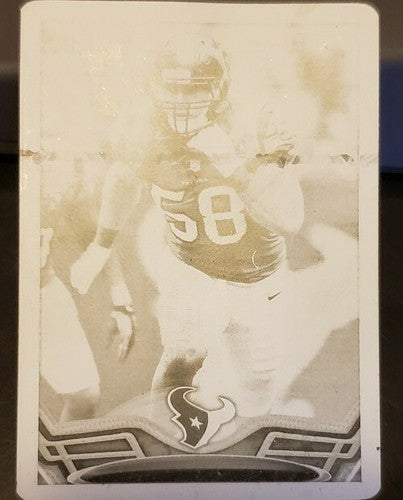 BROOKS REED 2013 Topps Mini CYAN Printing Plate SP #1/1 of 1 Houston Texans #79