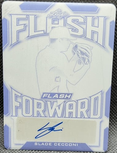 SLADE CECCONI 2021 Leaf Flash RC AUTO PRINTING PLATE SP #1/1 Diamondbacks One of