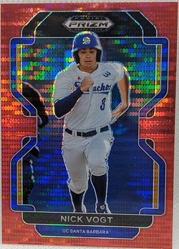 NICK VOGT 2022 Panini Prizm Draft Picks Red Pulsar FOTL RC SP #7/9 Padres UCSB