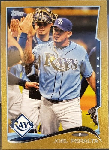 JOEL PERALTA 2014 Topps Mini Online Exclusive GOLD SP #/63 Tampa Bay Devil Rays