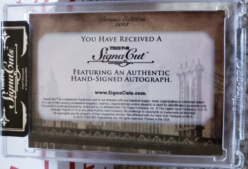 CHARLIE HAYES 2013 TriStar SignaCuts Bronx Edition Buyback CUT AUTO #/10 Yankees