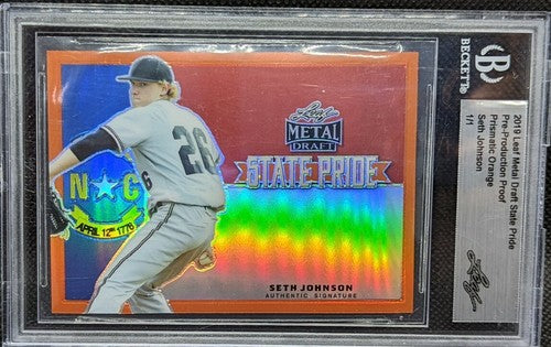 SETH JOHNSON 2019 Leaft Metal Draft State Pride RC PRE-PRODUCTION PROOF 1/1 Rays
