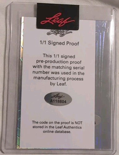 DALEN TERRY 2022-23 Leaf Optichrome PROOF AUTO Prismatic SP #1/1 Bulls Arizona