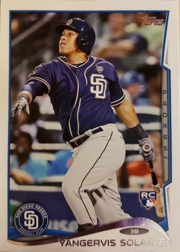 YANGERVIS SOLARTE 2014 Topps Update Short Print Rookie SP Photo Variation Padres