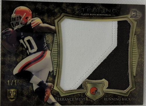 TERRANCE WEST 2014 Bowman Sterling RC JUMBO JERSEY PATCH Superfractor 1/1 Browns