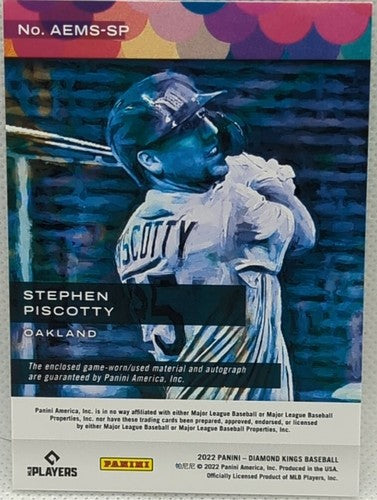 STEPHEN PISCOTTY 2022 Panini Diamond Kings DUAL AUTO Game Used Jersey A's Cards