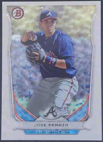 JOSE PERAZA 2014 Topps Bowman Draft Top Prospects AUTO WHITE ICE 1/1 Braves Reds