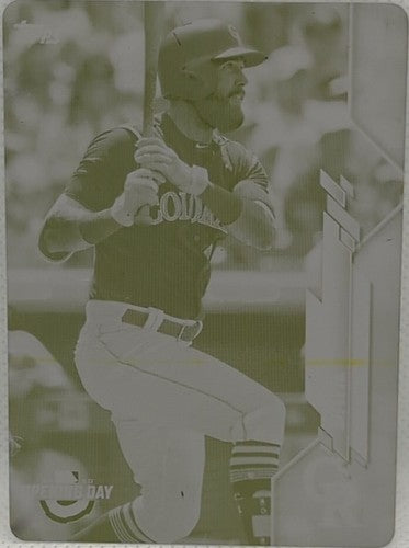 DAVID DAHL 2020 Topps Opening Day PRINTING PLATE SP #1/1 Rockies Rangers One of