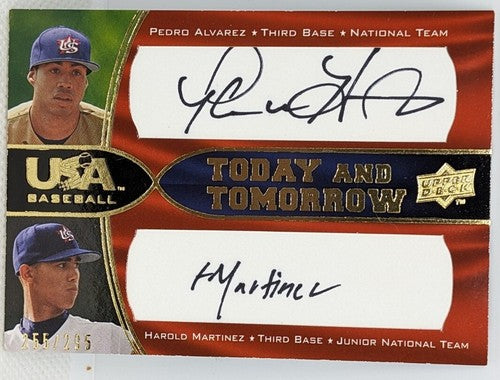 Pedro ALVAREZ Harold MARTINEZ 2008 USA Baseball DUAL AUTO #/295 Pirates Phillies