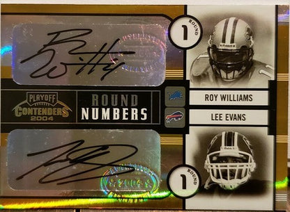 Roy WILLIAMS Lee EVANS Michael CLAYTON JENKINS 2004 Contender QUAD AUTO GOLD /10
