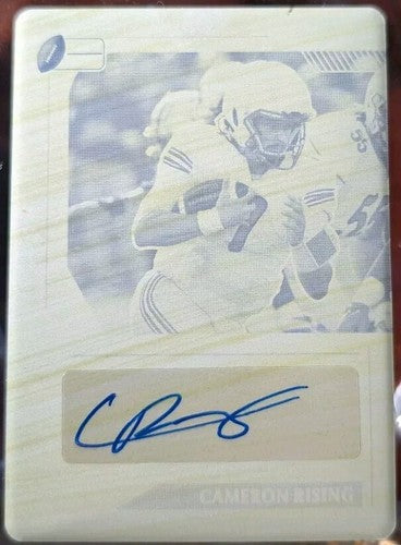 CAMERON RISING 2022 Pro Set Metal B&W RC AUTO PRINTING PLATE SP 1/1 of Utah Utes