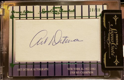 ART DITMAR 2013 Tristar SignaCuts Cut AUTO Autograph SP #10/10 EBAY 1/1 Yankees