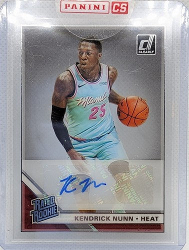 KENDRICK NUNN 2019-20 Panini Clearly Donruss Rated Rookie RC AUTO SP Heat Lakers