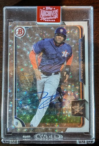 DOMINGO SANTANA 2019 Topps Archives 2015 Bowman Refractor AUTO SP #1/1 Astros of