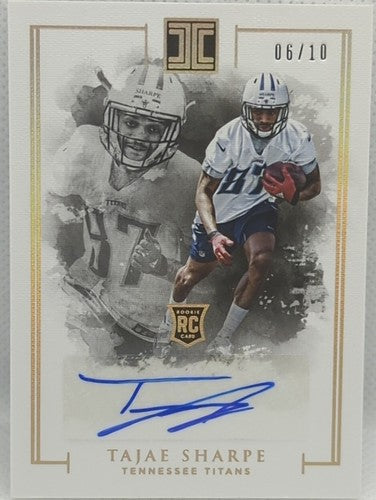 TAJAE SHARPE 2016 Panini Impeccable RC AUTO GOLD SP #6/10 Titans Vikings Falcons