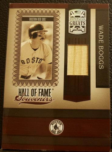 WADE BOGGS 2005 Donruss Greats Hall Fame Souvenirs Game Used Bat Relic Red Sox