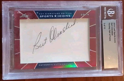 BERT OLMSTEAD 2014 Leaf Sports Icons BGS CUT AUTO SP /10 Canadiens Leafs Beckett