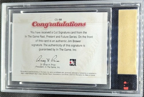 JIM BREWER 2014 In the Game Past Present Future CUT AUTO 1/1 Cubs Dodgers One of