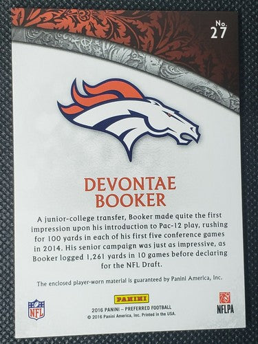 DEVONTAE BOOKER 2016 Panini Preferred Crown Royale RC JUMBO JERSEY SP Broncos
