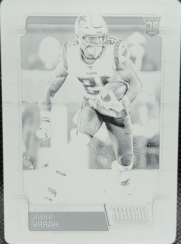 ð N'KEAL HARRY 2019 Panini Chronicles RC PRINTING PLATE #1/1 Patriots Bears of