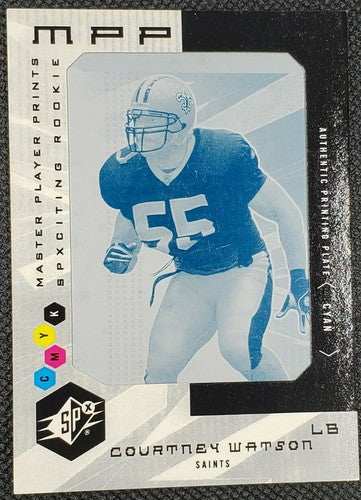 COURTNEY WATSON 2004 UD SPX Master Player Prints RC PRINTING PLATE SP 1/1 Saints