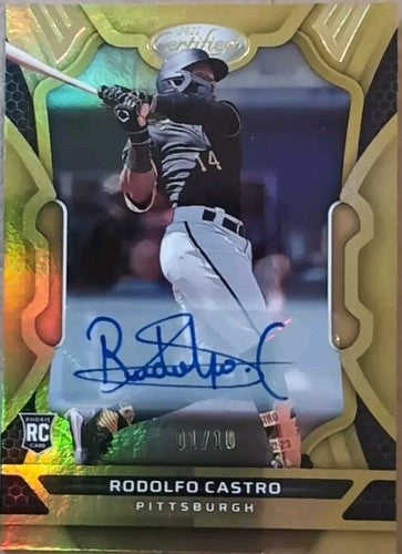 RODOLFO CASTRO 2022 Panini Chronicles Certified AUTO GOLD #1/10 Pirates Phillies